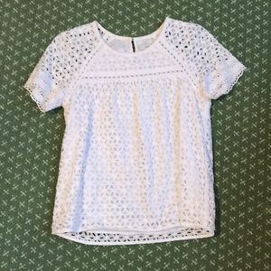 JCrew White Eyelet Top